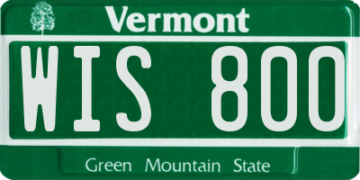VT license plate WIS800
