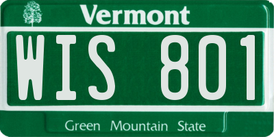 VT license plate WIS801