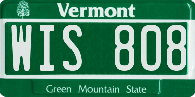 VT license plate WIS808