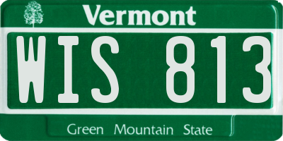 VT license plate WIS813