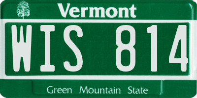 VT license plate WIS814
