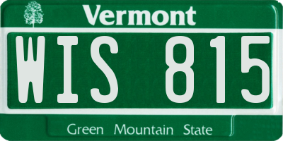 VT license plate WIS815