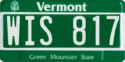 VT license plate WIS817