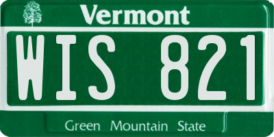 VT license plate WIS821