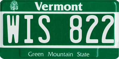 VT license plate WIS822