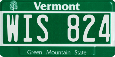 VT license plate WIS824
