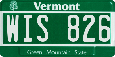 VT license plate WIS826