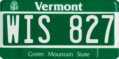 VT license plate WIS827