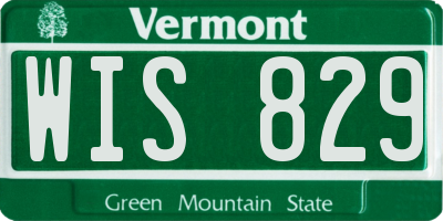 VT license plate WIS829