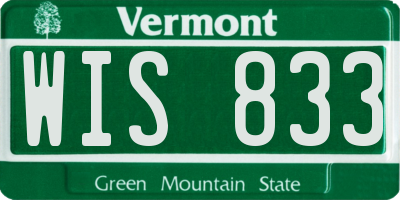 VT license plate WIS833