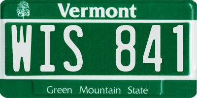 VT license plate WIS841