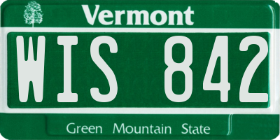 VT license plate WIS842
