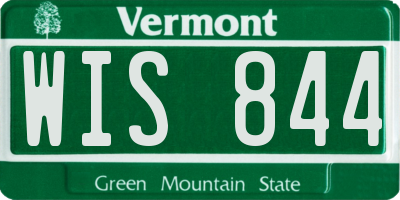 VT license plate WIS844
