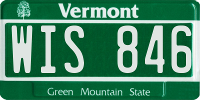 VT license plate WIS846