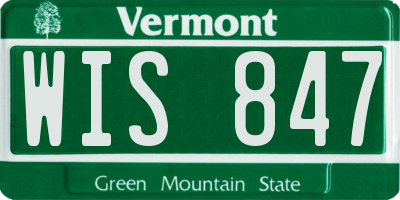 VT license plate WIS847