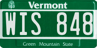 VT license plate WIS848