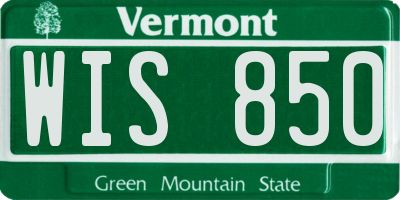 VT license plate WIS850