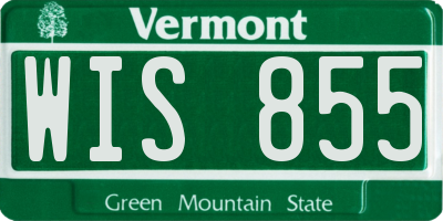VT license plate WIS855