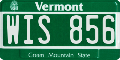 VT license plate WIS856