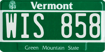 VT license plate WIS858