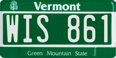 VT license plate WIS861