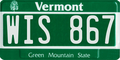 VT license plate WIS867