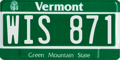 VT license plate WIS871