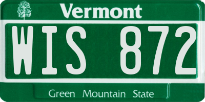 VT license plate WIS872