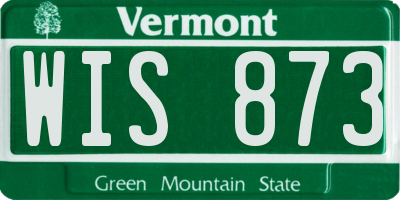 VT license plate WIS873