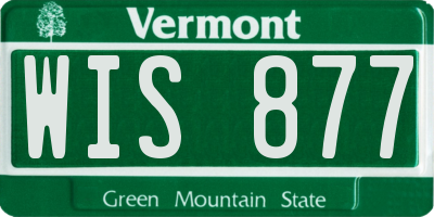 VT license plate WIS877