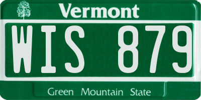 VT license plate WIS879