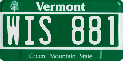 VT license plate WIS881