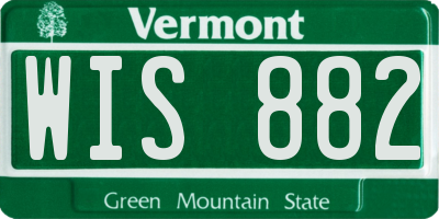 VT license plate WIS882