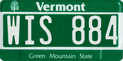 VT license plate WIS884