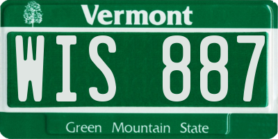 VT license plate WIS887