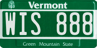 VT license plate WIS888