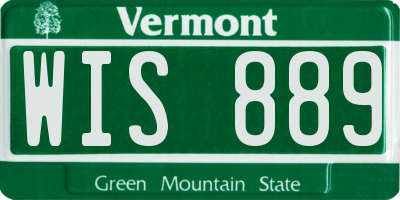 VT license plate WIS889