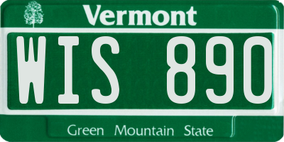 VT license plate WIS890