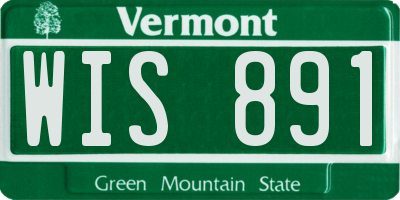 VT license plate WIS891