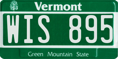 VT license plate WIS895