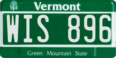 VT license plate WIS896