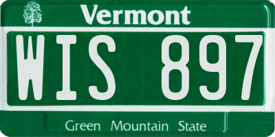 VT license plate WIS897