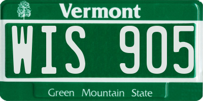 VT license plate WIS905