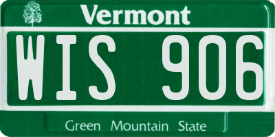VT license plate WIS906