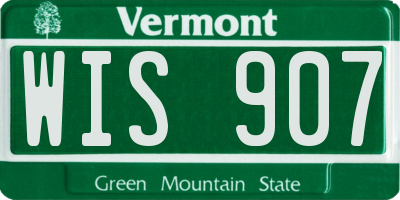VT license plate WIS907