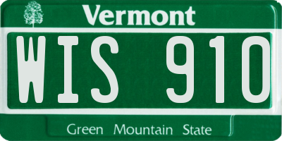 VT license plate WIS910