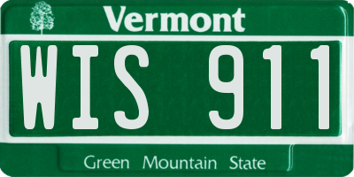 VT license plate WIS911