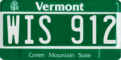 VT license plate WIS912