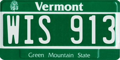 VT license plate WIS913