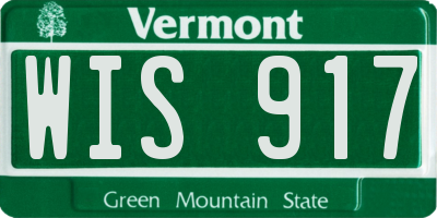 VT license plate WIS917
